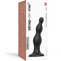 Fake Dildo Plug Beads-Black-M
